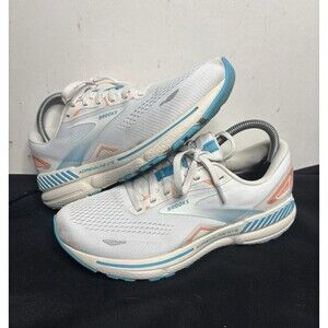 Brooks Adrenaline GTS 23 Running Shoes Coconut Papaya Blue Womens Sz 8